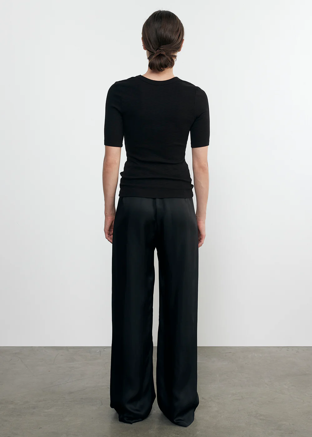 Enza Costa TEXTURED RIB HALF SLEEVE U at Romi Boutique