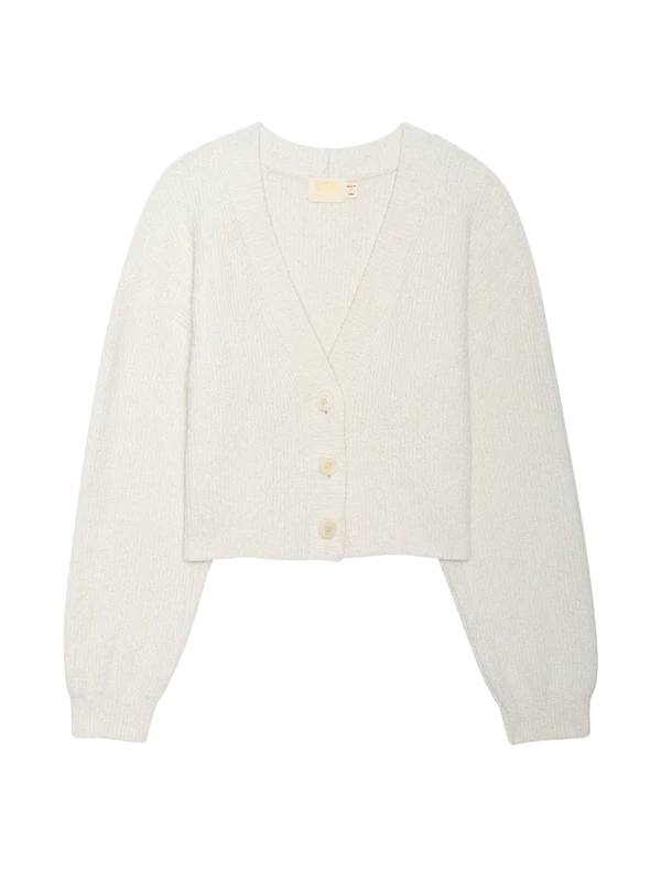 BO BALLOON SLEEVE CARDIGAN IN PORCELAIN