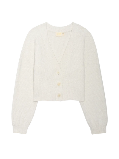 BO BALLOON SLEEVE CARDIGAN IN PORCELAIN