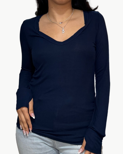OTIS FITTED V-NECK IN ASTRAL NAVY