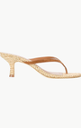 Staud FREJA THONG KITTEN HEEL RAFFIA at Romi Boutique