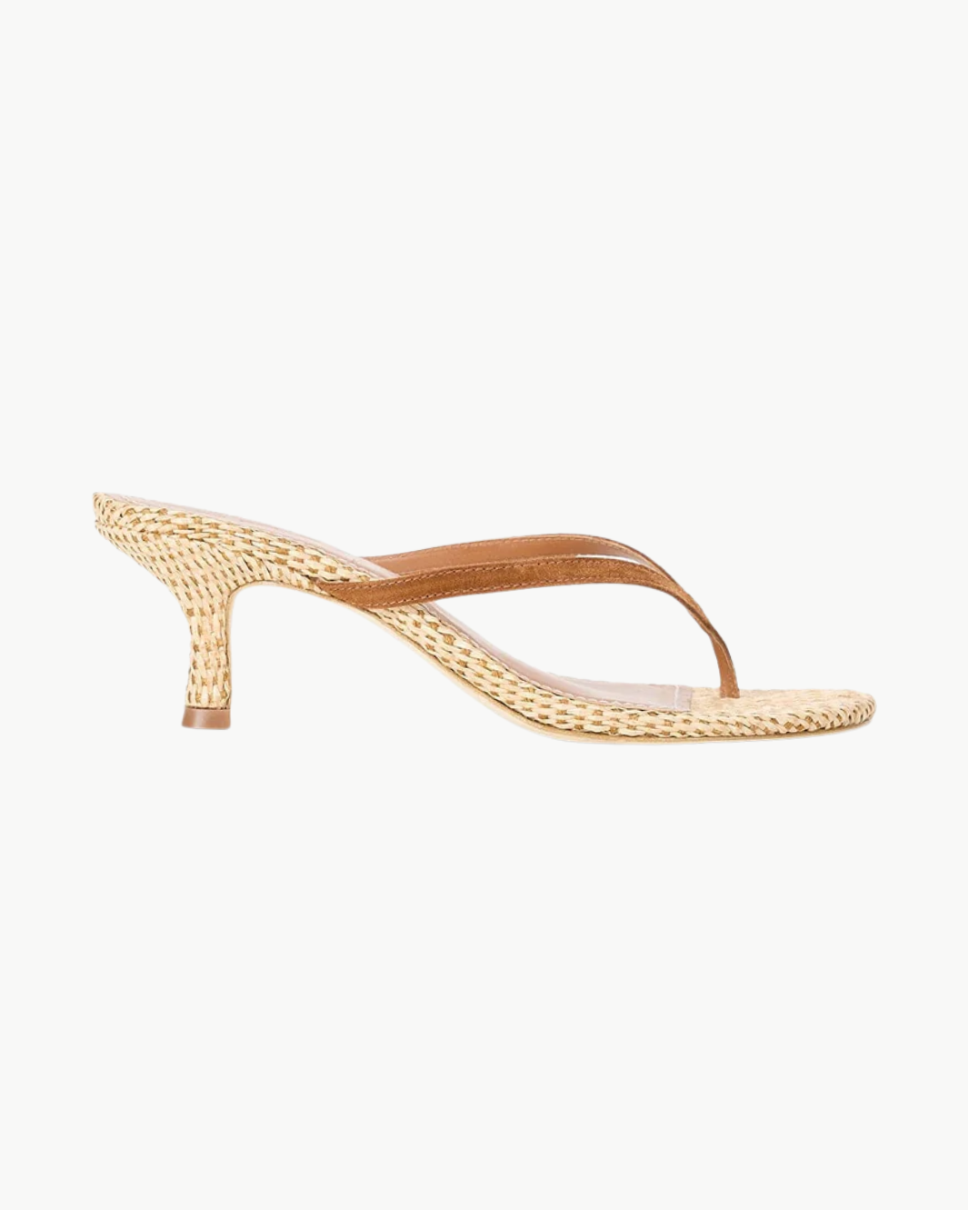 Staud FREJA THONG KITTEN HEEL RAFFIA at Romi Boutique