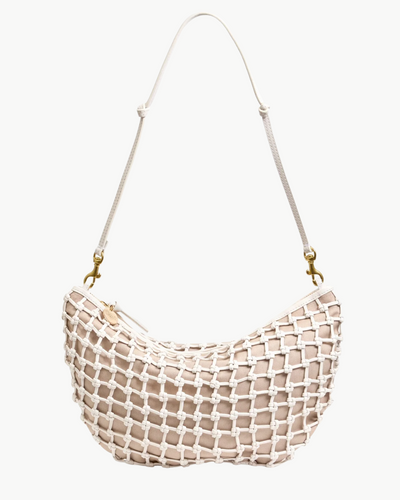 LUNE IN WHITE KNOT WOVEN LEATHER