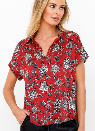 GO LUXE POLO TOP PRINT IN SPLENDOR BARN