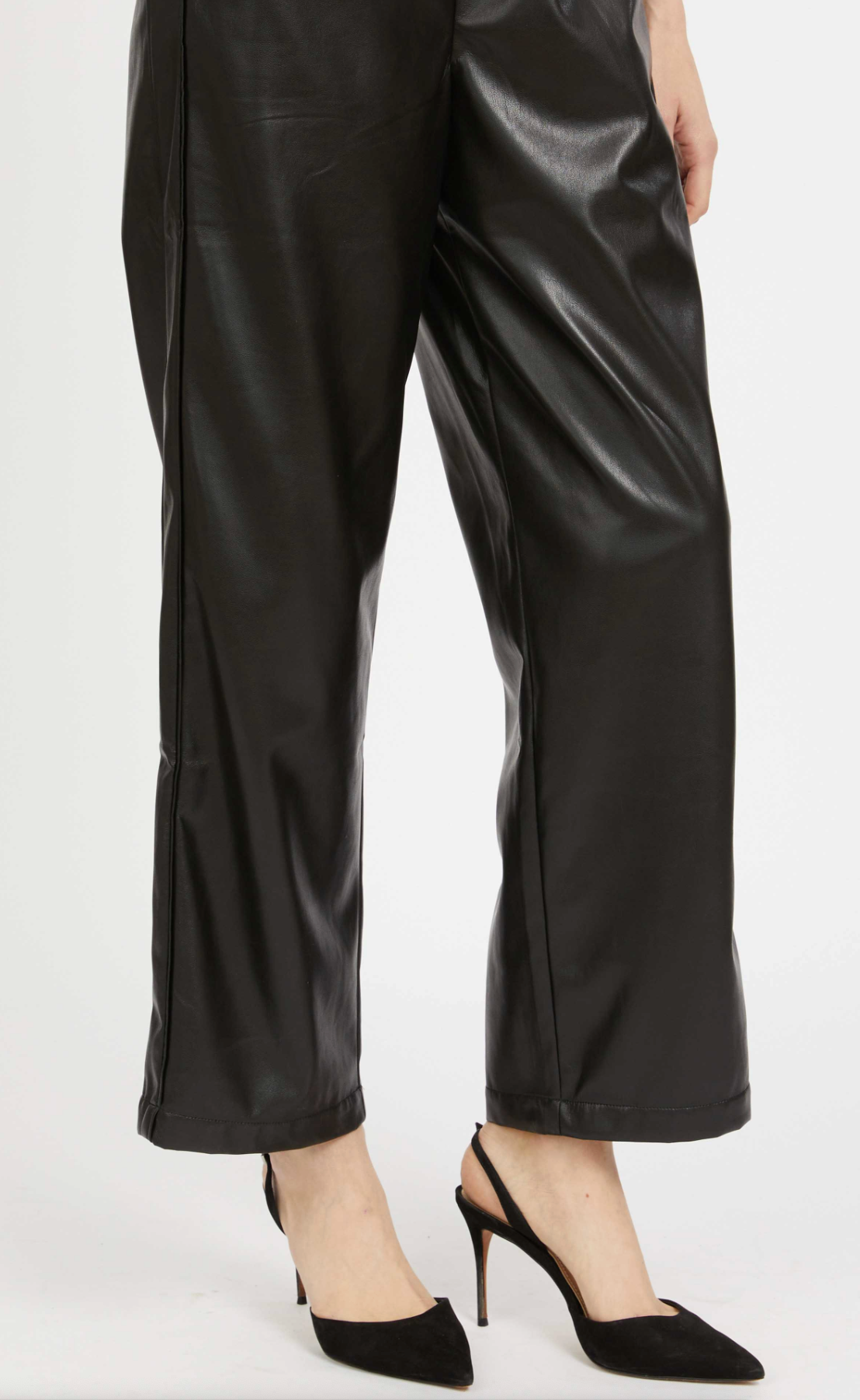 MAX VEGAN LEATHER PANT IN BLACK