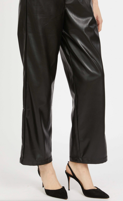 MAX VEGAN LEATHER PANT IN BLACK