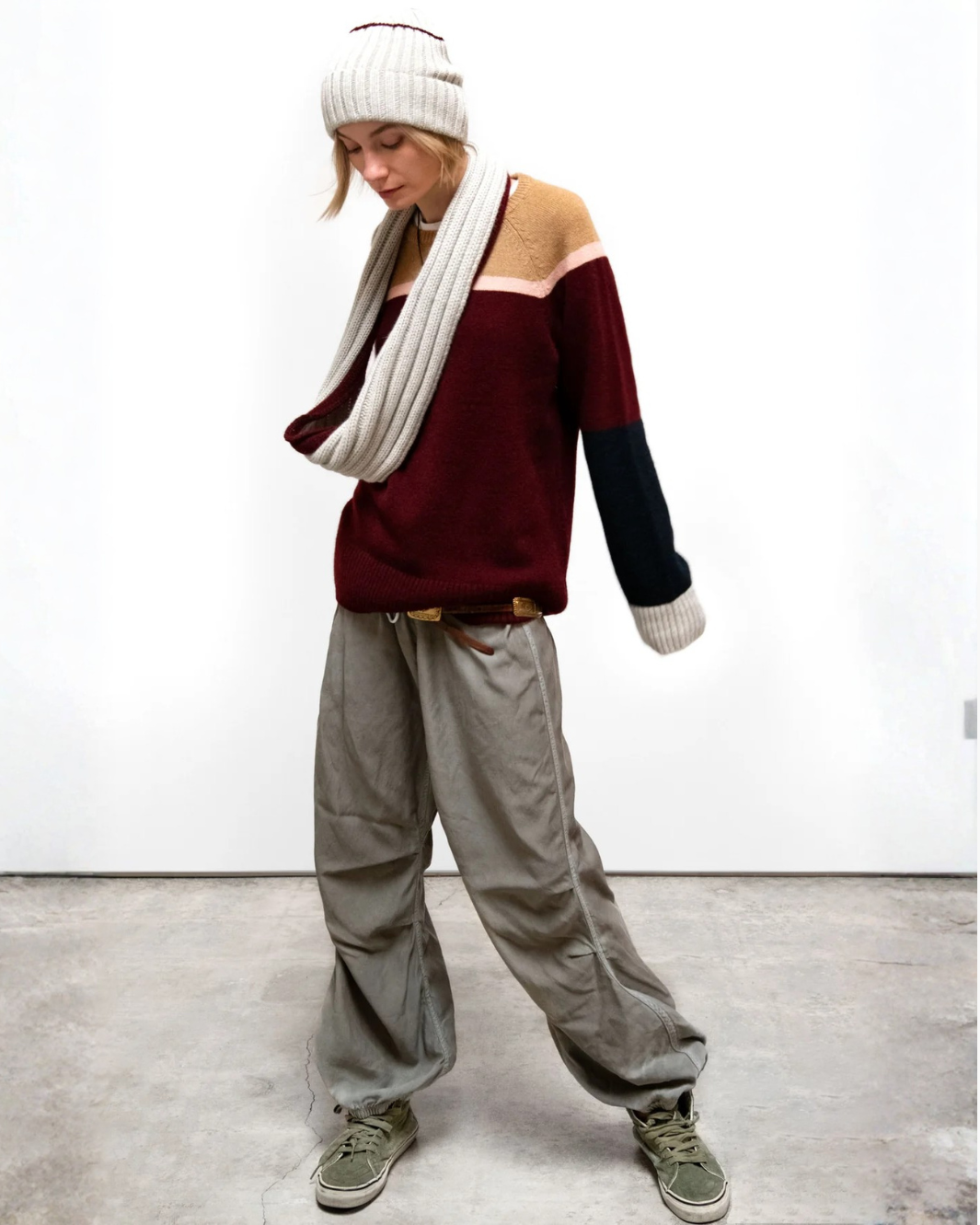 FREECITY Matte/Satin Loose Drawcord Biggy Pant at Romi Boutique