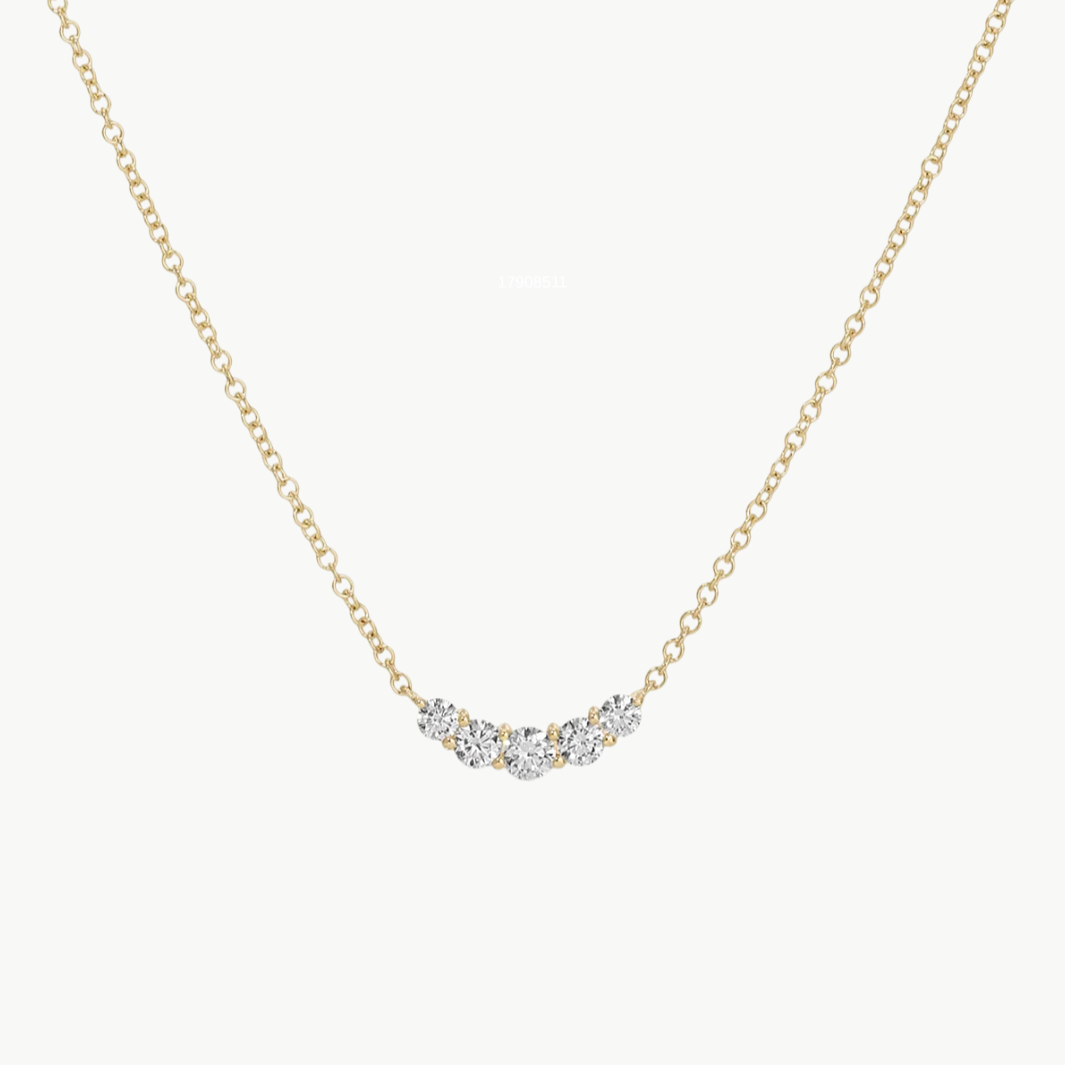EF Collection Graduated Diamond Arc Necklace at Romi Boutique
