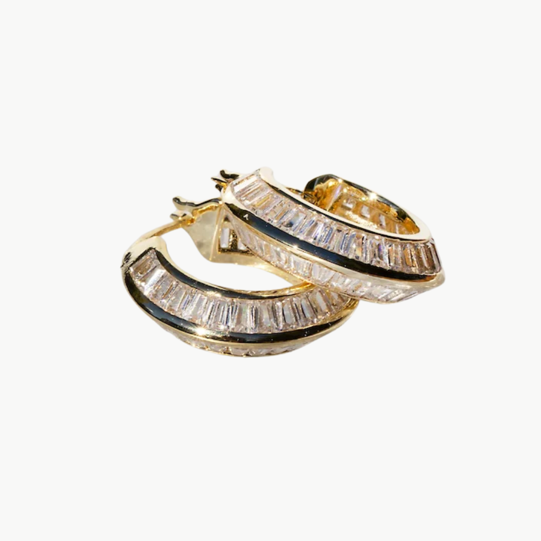 Native Gem Razor Edge Hoop Earrings at Romi Boutique