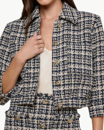 JIA TWEED JACKET IN MIDNIGHT MULTI TWEED