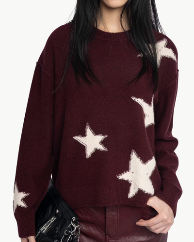 MARKUZ CASHMERE SWEATER IN BURGUNDY