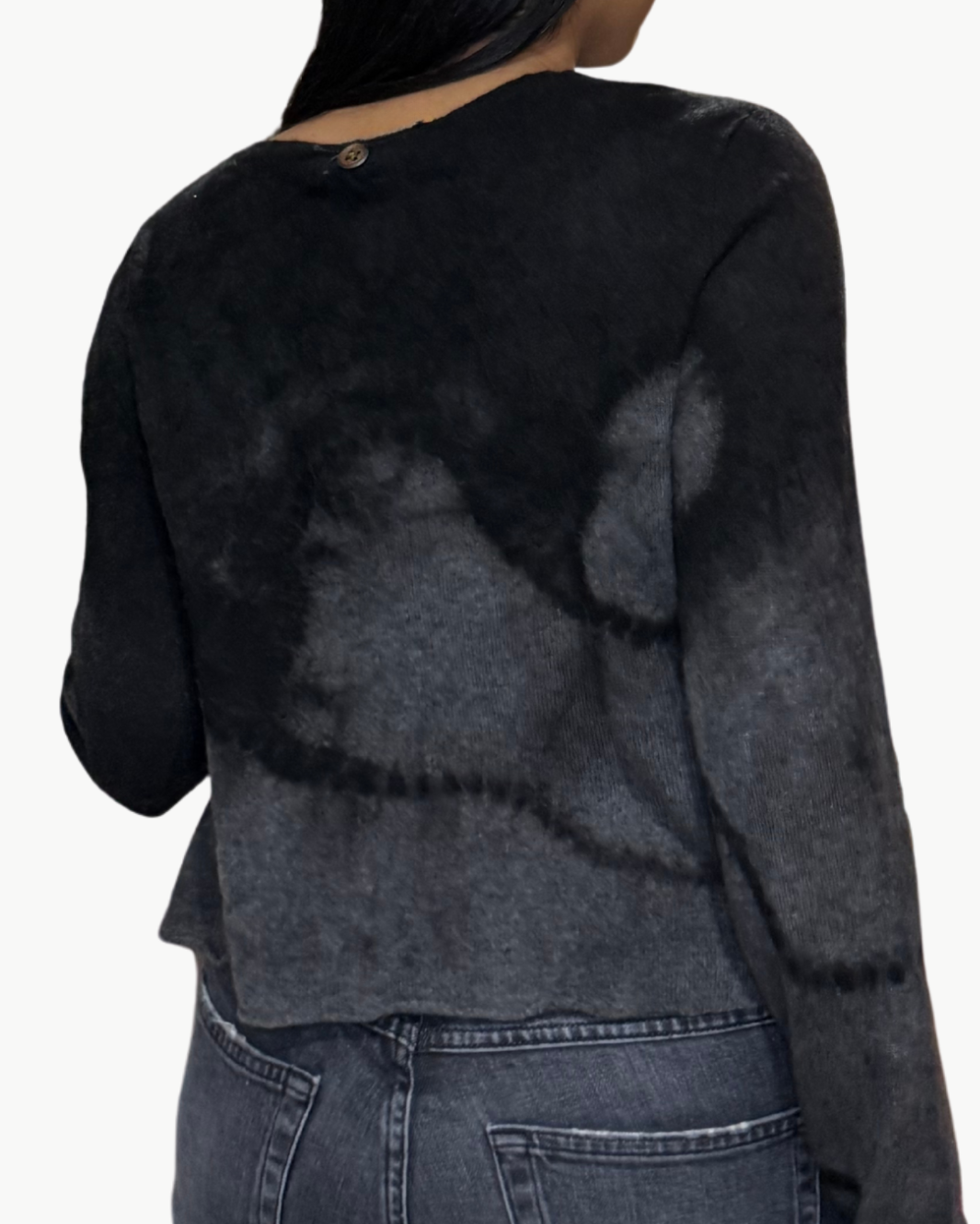 DECON CREW RELAXED CROP BILLOWS IN BLACK CHARCOAL