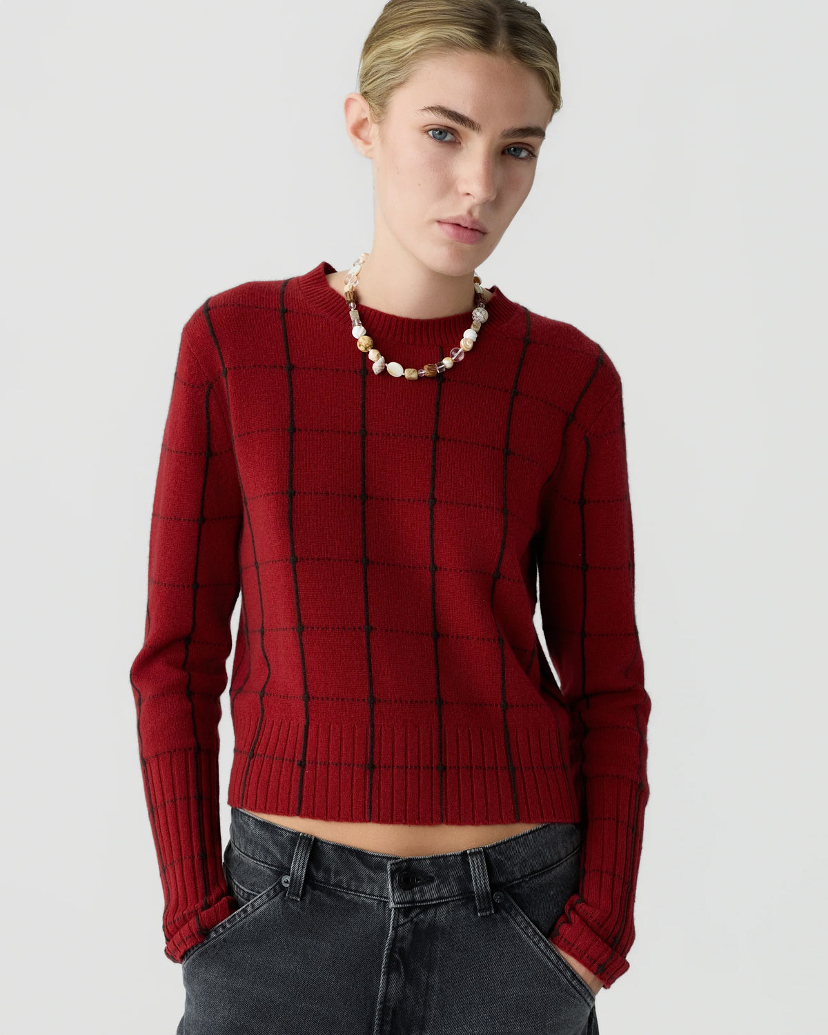 Guest In Residence Shrunken Checker Crew at Romi Boutique