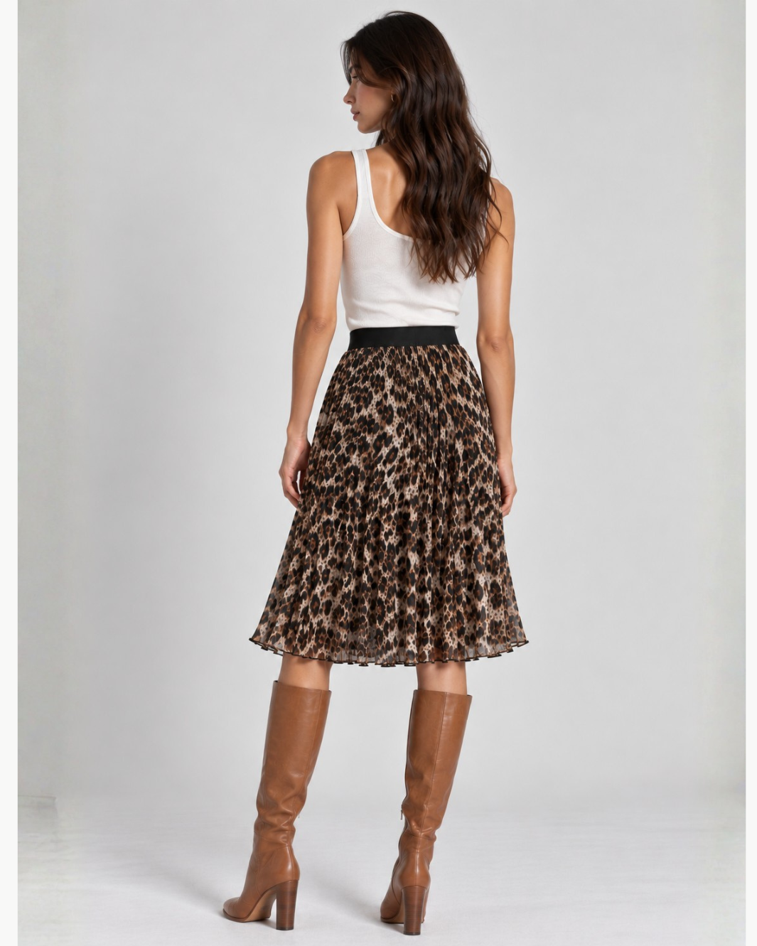 Knee-length Chiffon Skirt
