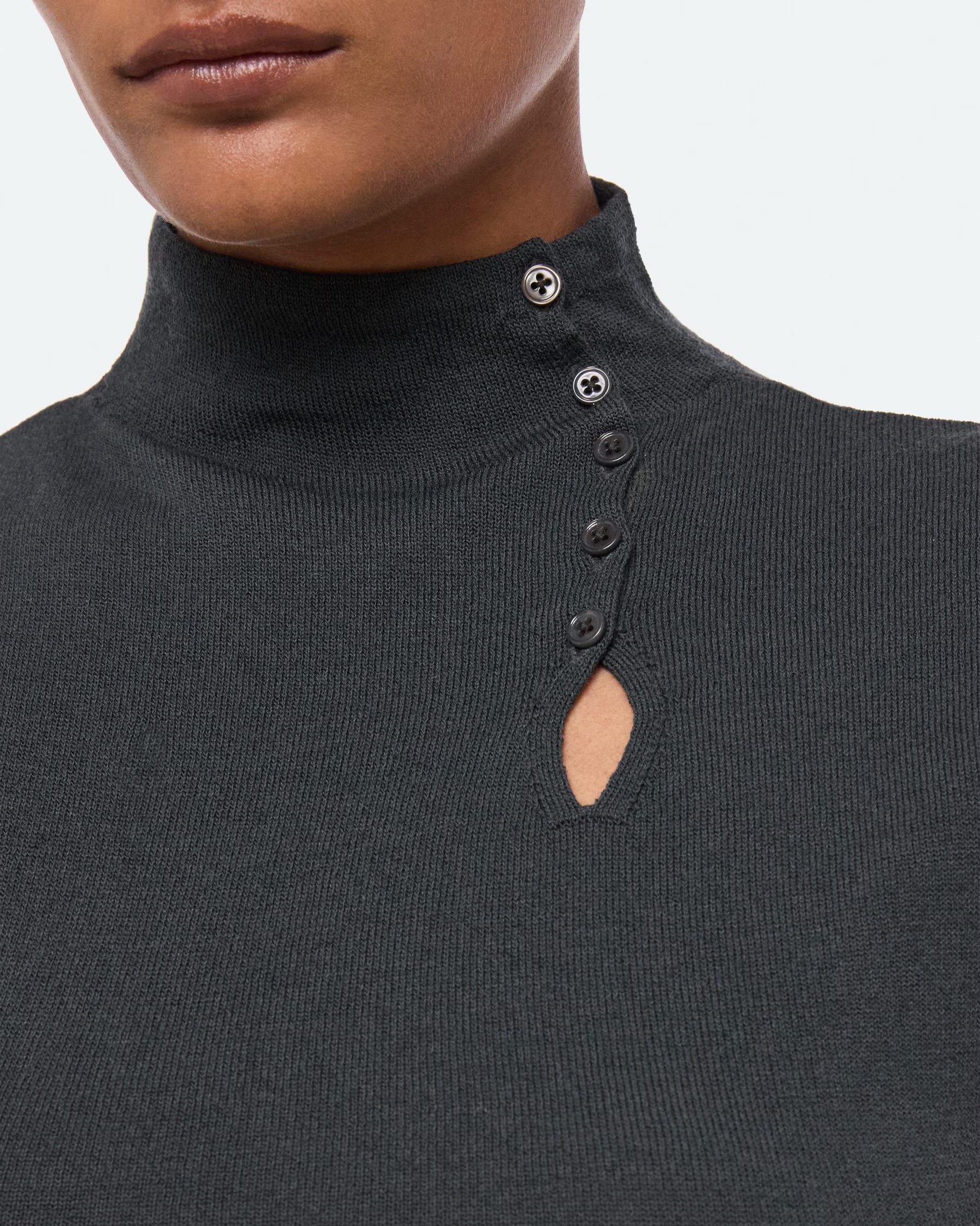 Button Turtleneck Tank