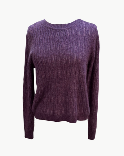 BABY LADDER STITCH BOXY CREW IN CONCORD - Romi Boutique