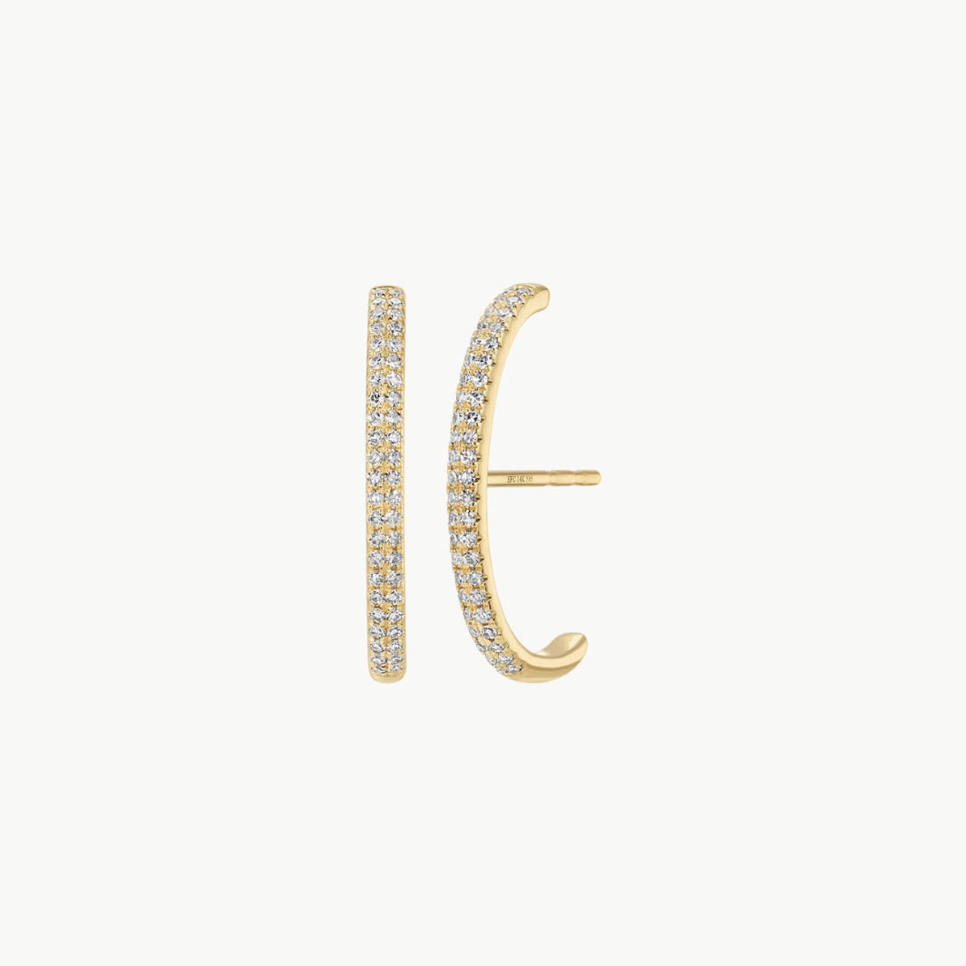 EF Collection Diamond Cuffed Stud Earrings at Romi Boutique