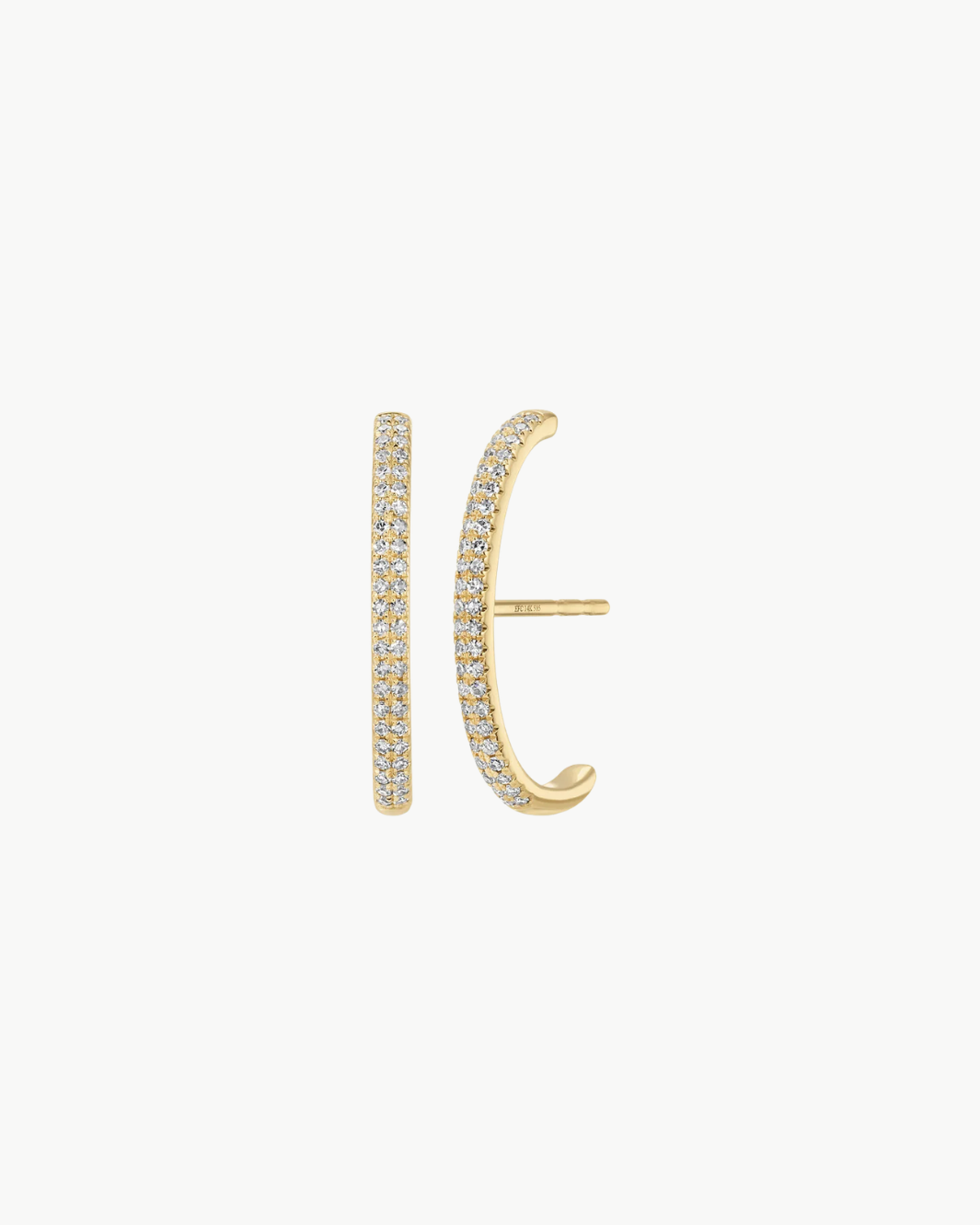 EF Collection Diamond Cuffed Stud Earrings at Romi Boutique