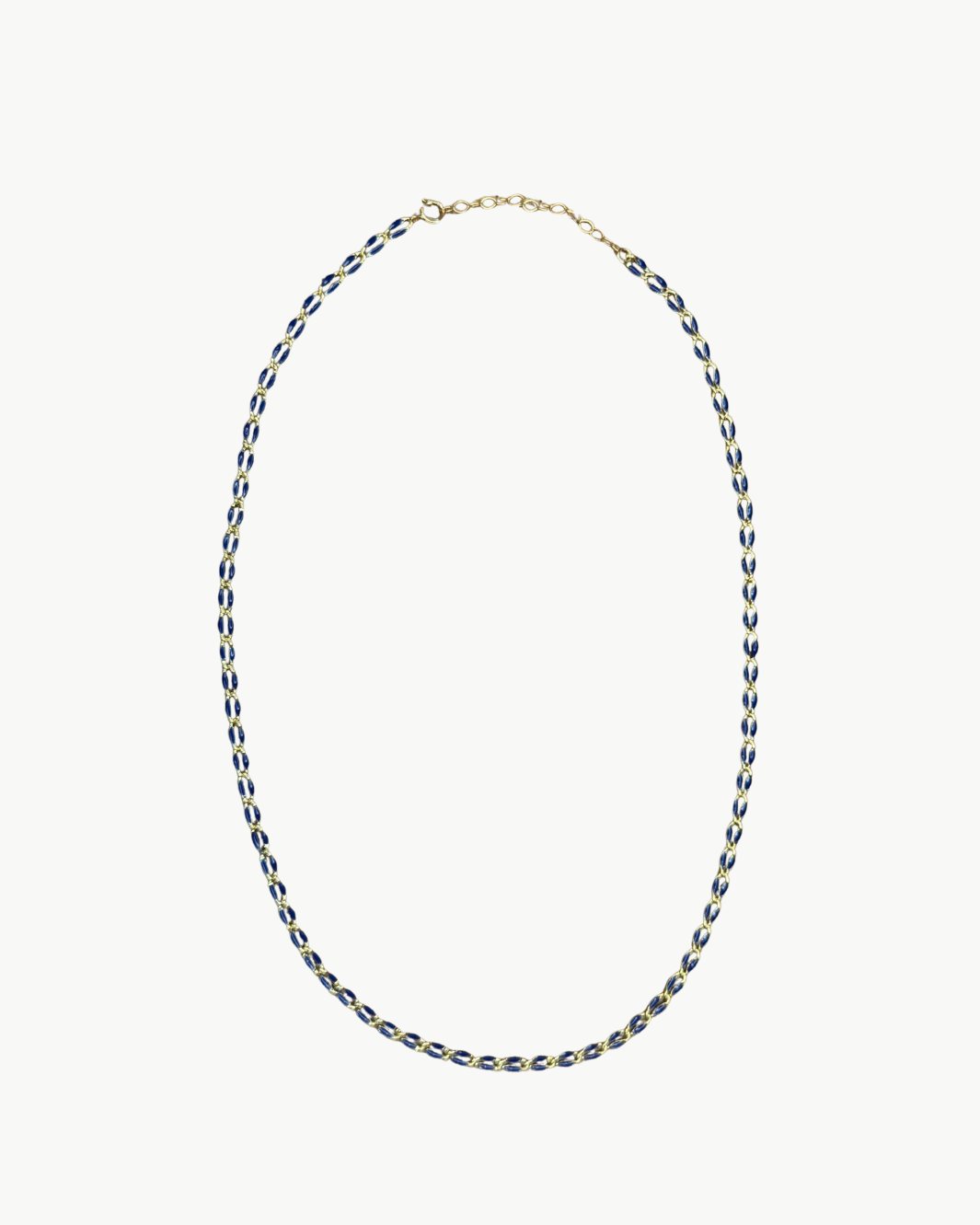 MARIT RAE OVAL LINK NECKLACE IN NAVY at Romi Boutique