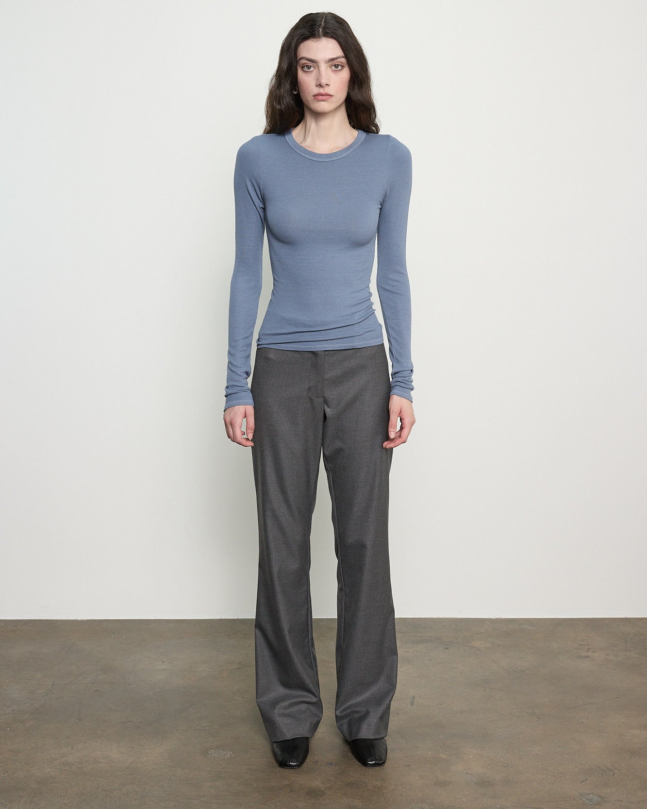 Fluid Silk Rib Essential Crew