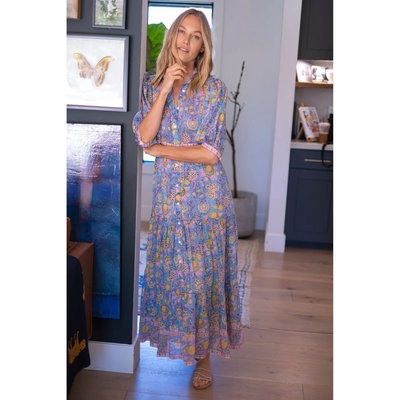 BLAIR MAXI IN BLUE YELLOW PRINT