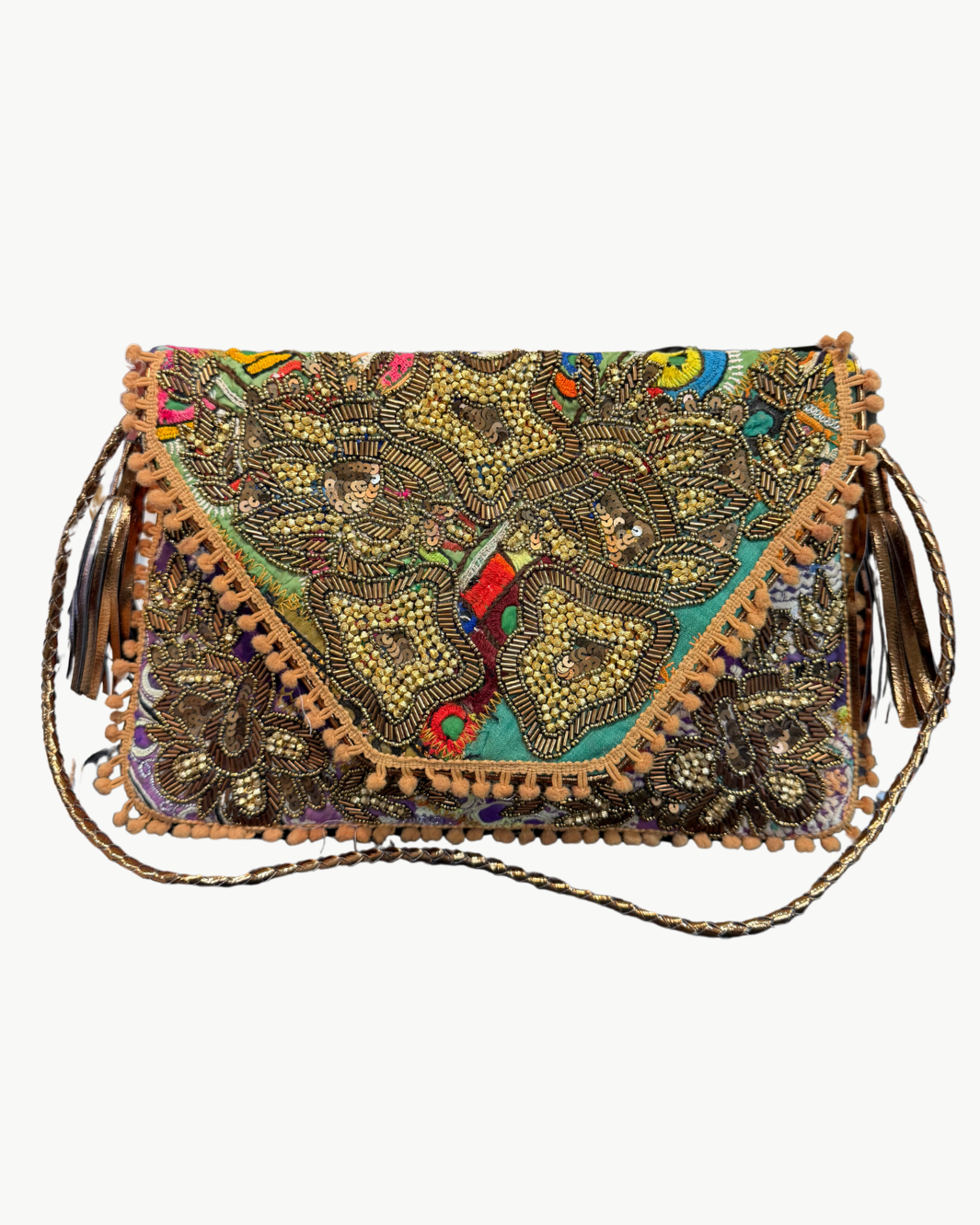 SITARA CLUTCH IN BEIGE