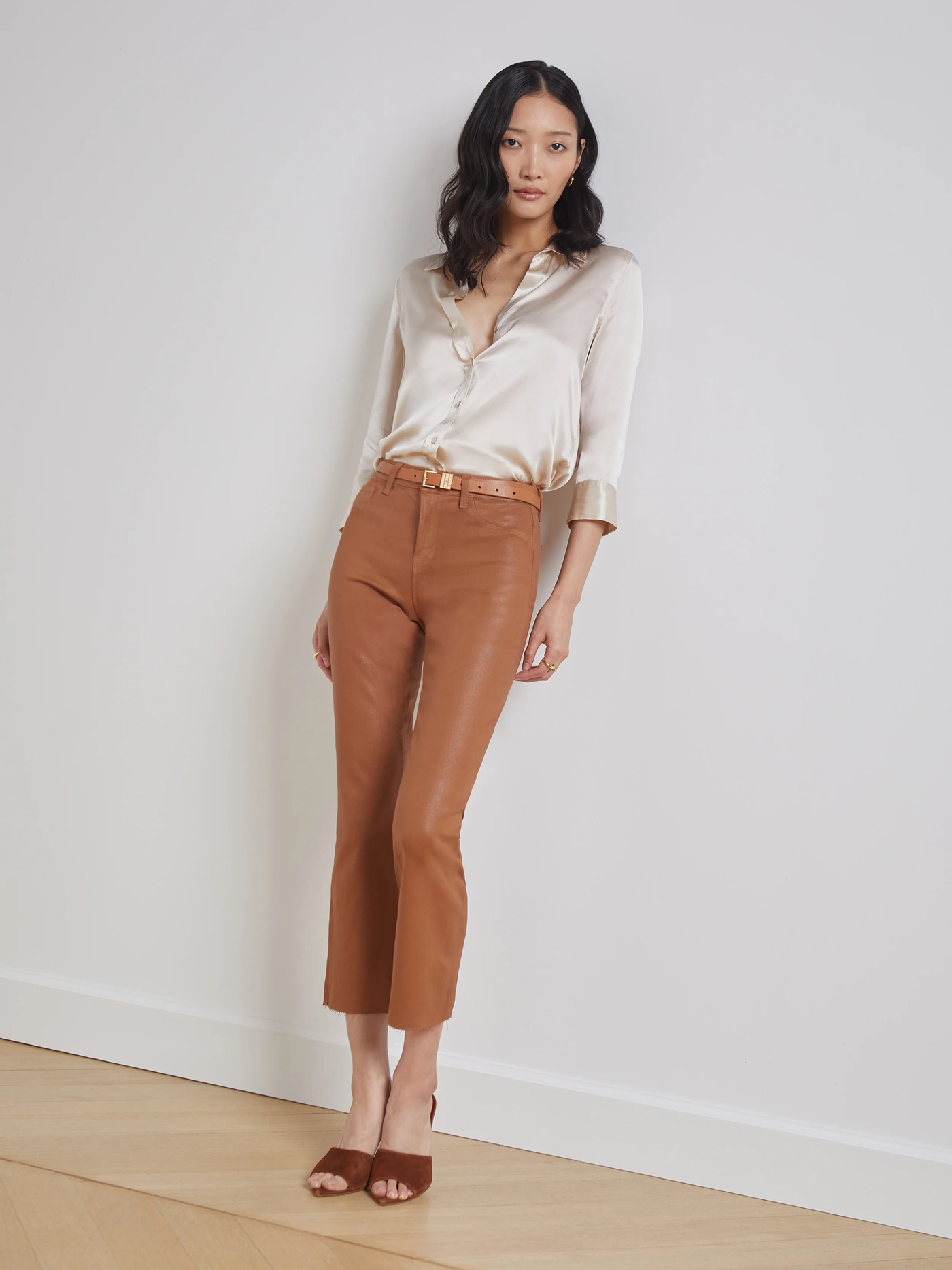 DANI 3/4 SLEEVE BLOUSE IN CHAMPAGNE - Romi Boutique