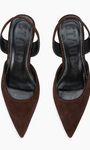 Staud SEBASTIAN SLINGBACK IN SUEDE ESPRESSO at Romi Boutique