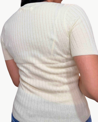 KENNEDY V-NECK HENLEY SHORT SLEEVE IN PALE CITRON