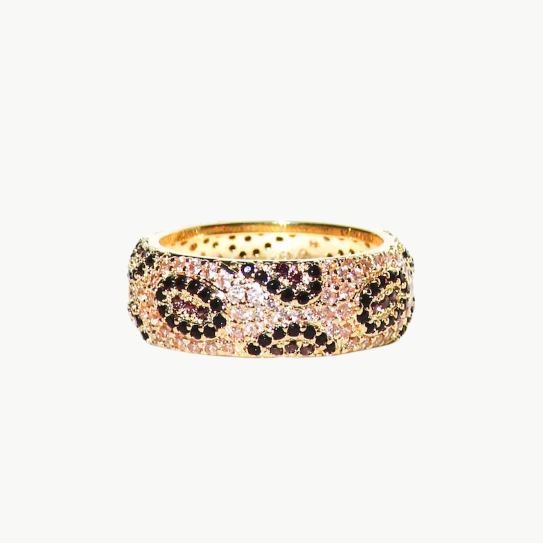 Native Gem MINI BILLIONAIRE RING IN LEOPARD at Romi Boutique