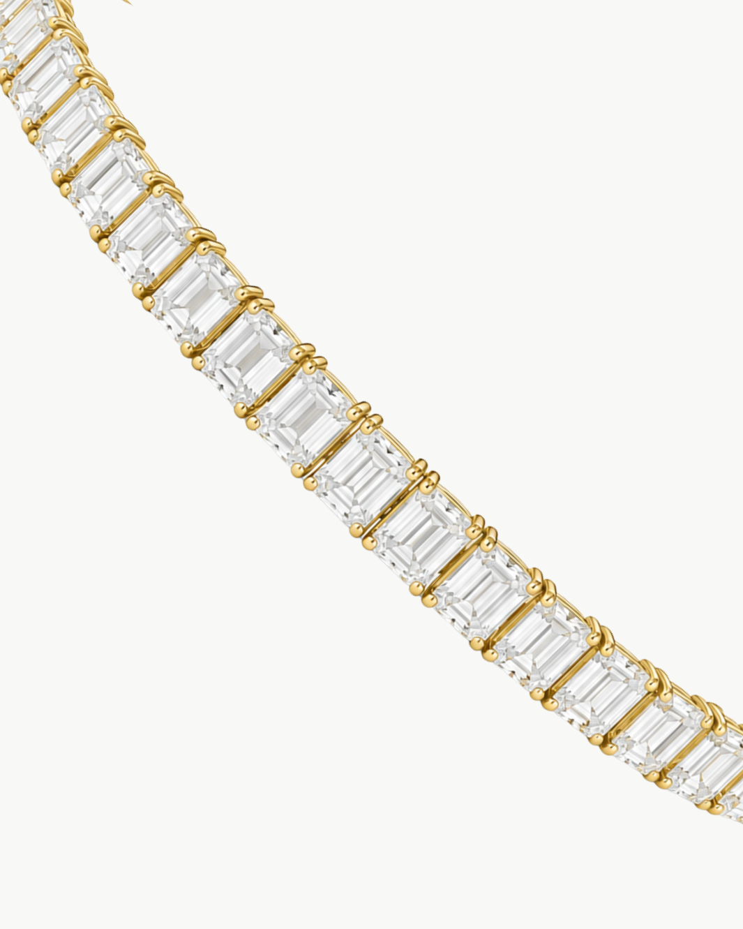 Emerson Stone 14 Carat Emerald-Cut Diamond Tennis Bracelet at Romi Boutique