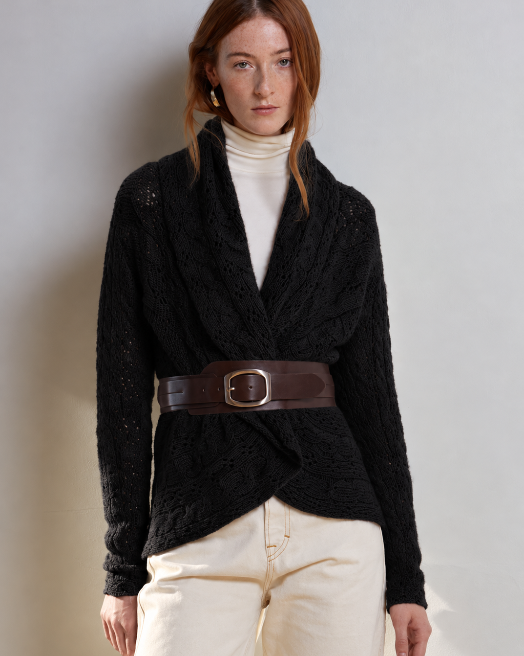Autumn Cashmere 8-Ply Cable Drape at Romi Boutique