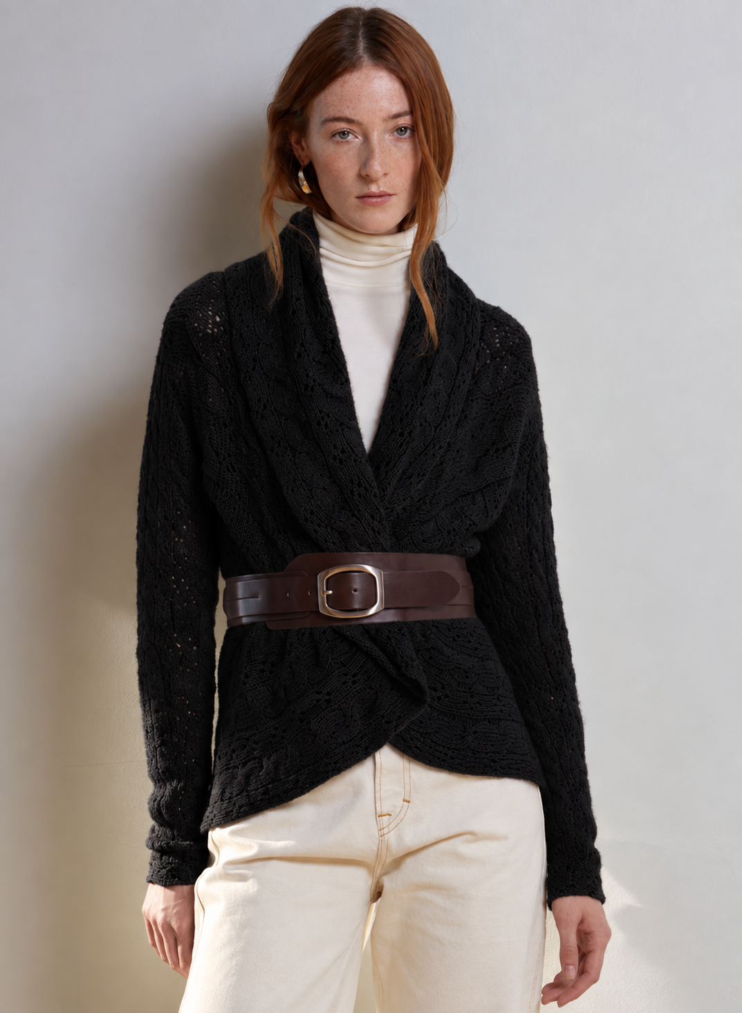 Autumn Cashmere 8-Ply Cable Drape at Romi Boutique