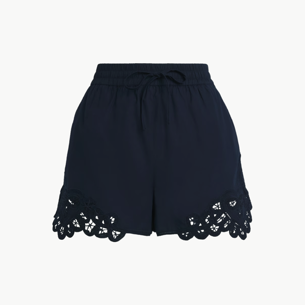 Veronica Beard VIVALDI LACE-TRIM SHORT at Romi Boutique