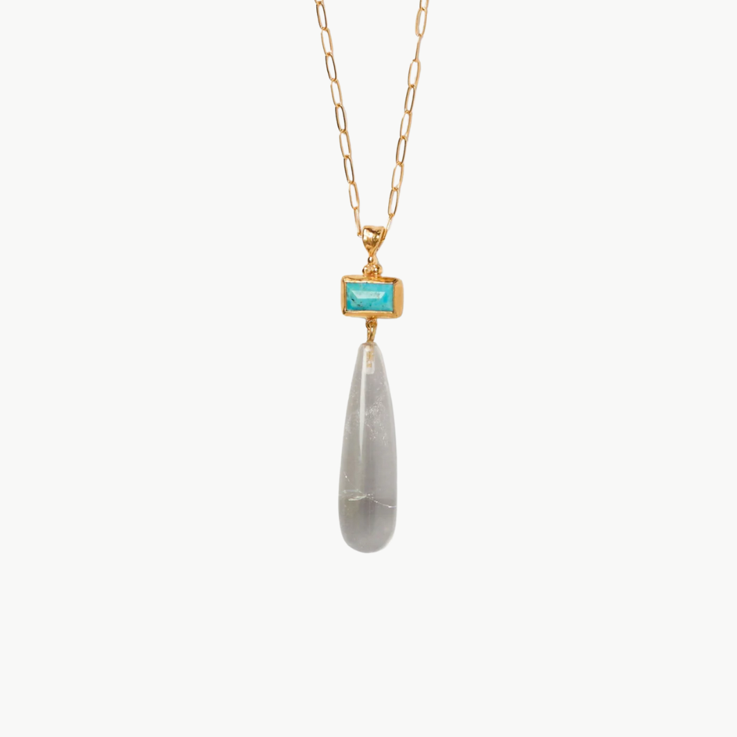 Chan Luu Messina Necklace In Clear Quartz at Romi Boutique