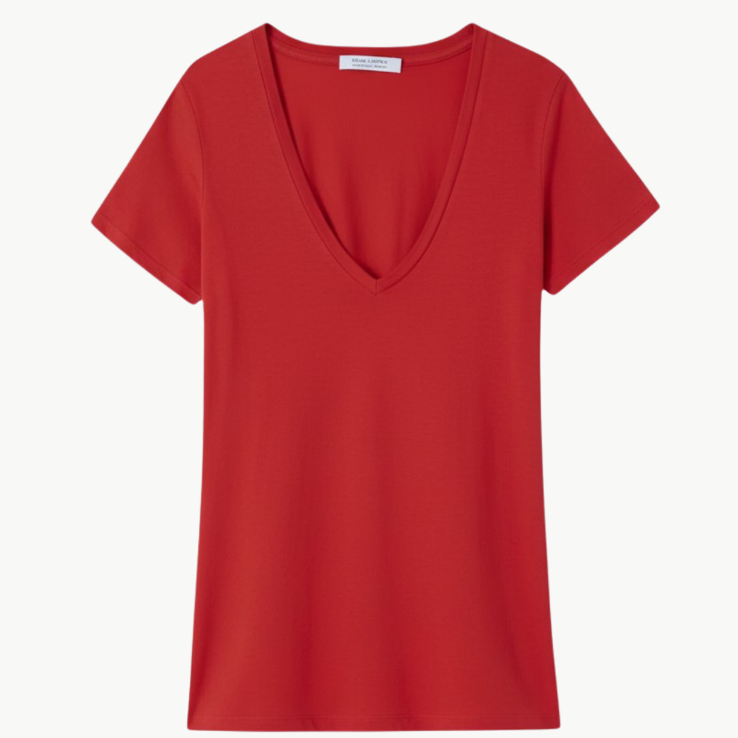 Nili Lotan Carol V-Neck Tee Shirt at Romi Boutique