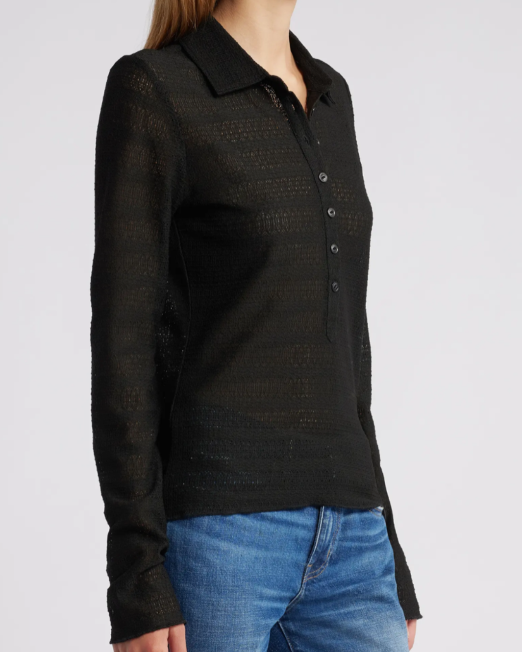 Rag & Bone JULIA LONG SLEEVE POLO at Romi Boutique