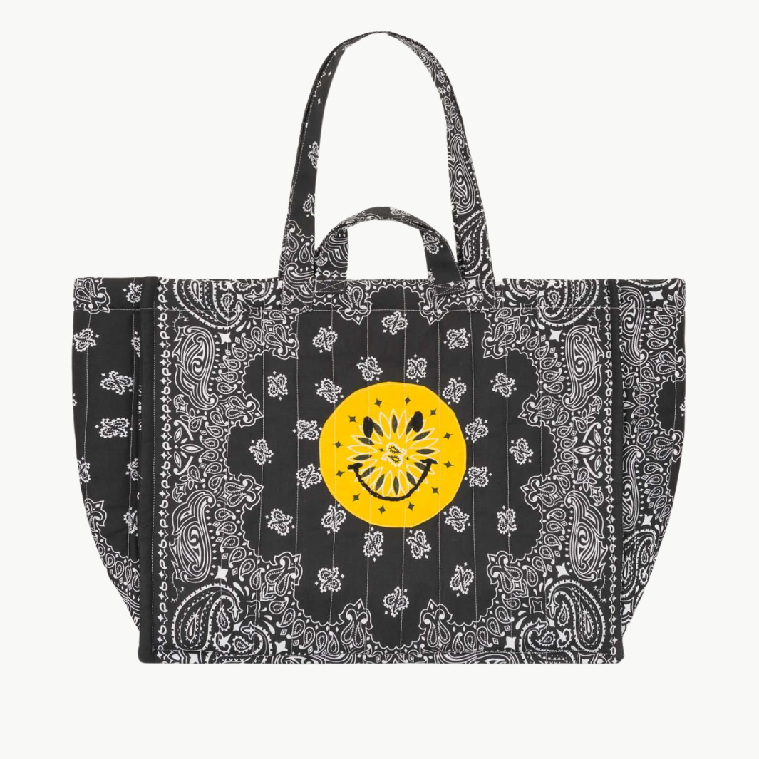 Quilted Medium Cabas Tote - Happy Face