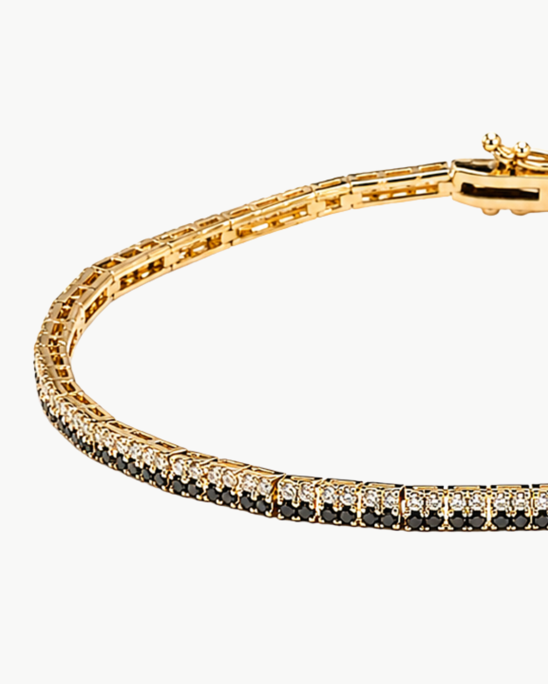 EF Collection Diamond Double Row Eternity Bracelet w/ Black & White Diamond at Romi Boutique
