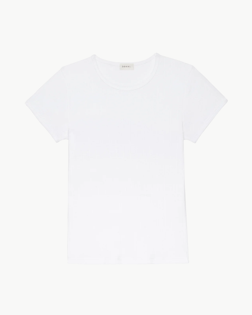 DONNI. THE POINTELLE BABY TEE at Romi Boutique