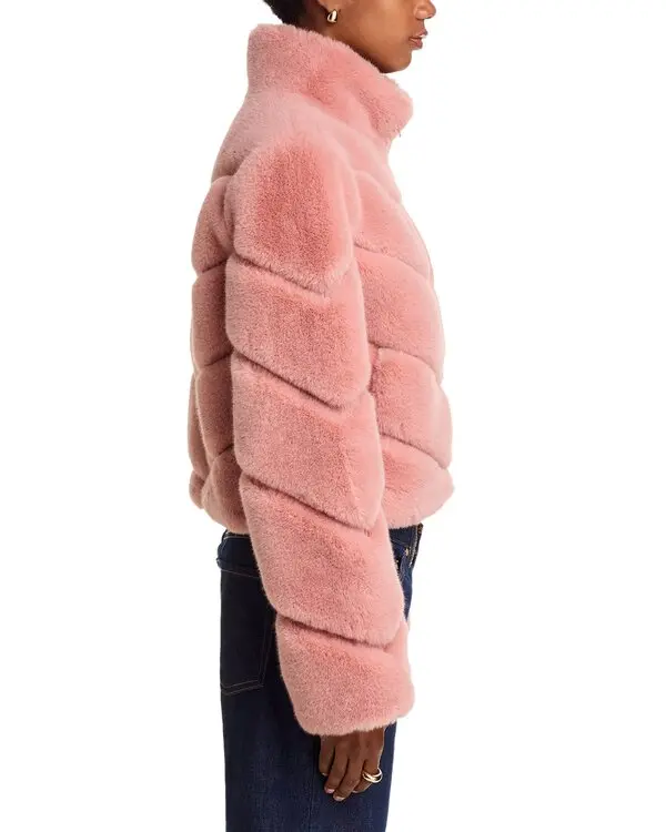 BRIANNA FAUX FUR JACKET IN MISTY ROSE