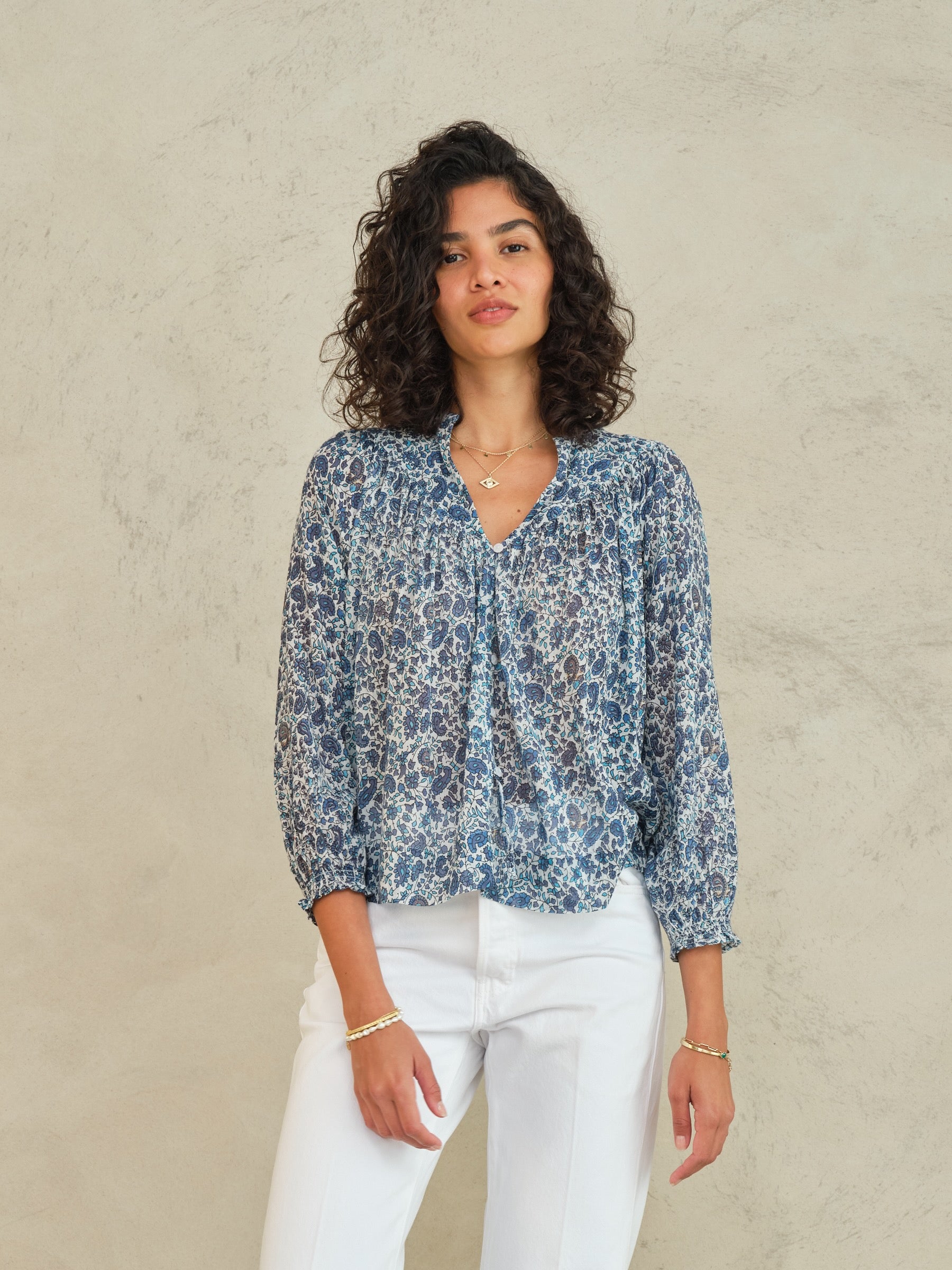 Mabe Esti Print Top at Romi Boutique