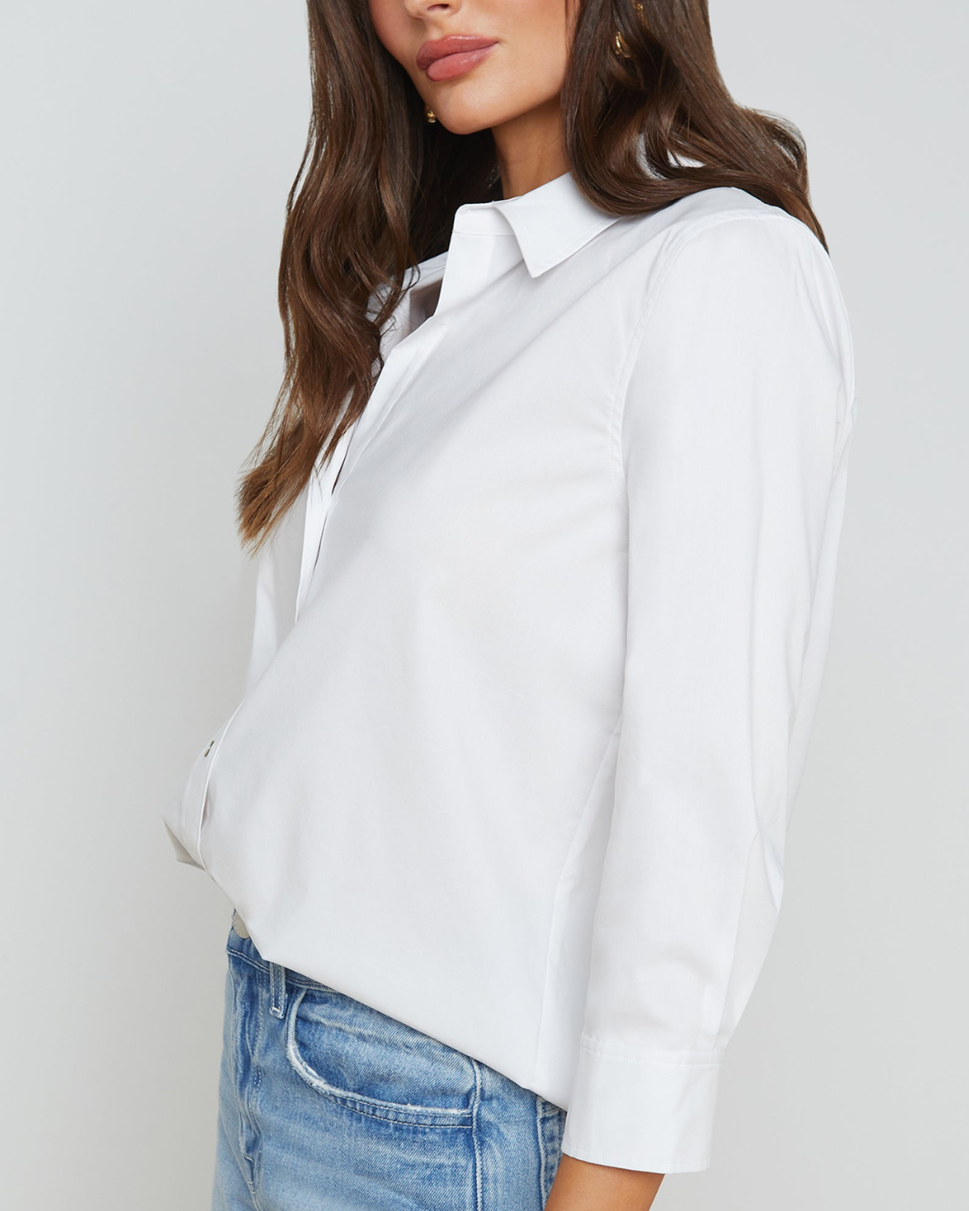 DANIELLA 3/4 SLEEVE BLOUSE IN WHITE - Romi Boutique