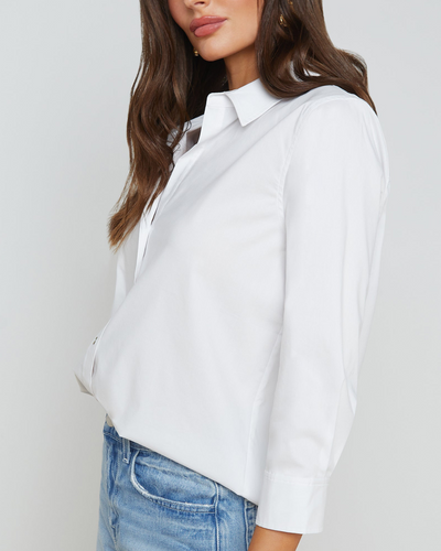 DANIELLA 3/4 SLEEVE BLOUSE IN WHITE - Romi Boutique