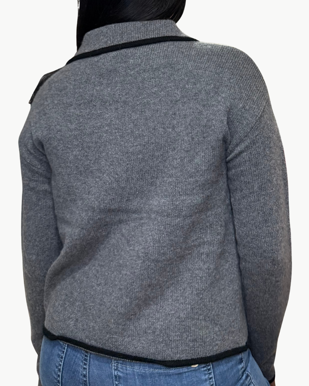 KALINA ZIP UP CARDIGAN IN CHARCOAL