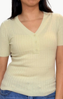 Sablyn KENNEDY V-NECK HENLEY SHORT SLEEVE at Romi Boutique