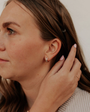 Romi Brown & White Checkered Hoops at Romi Boutique