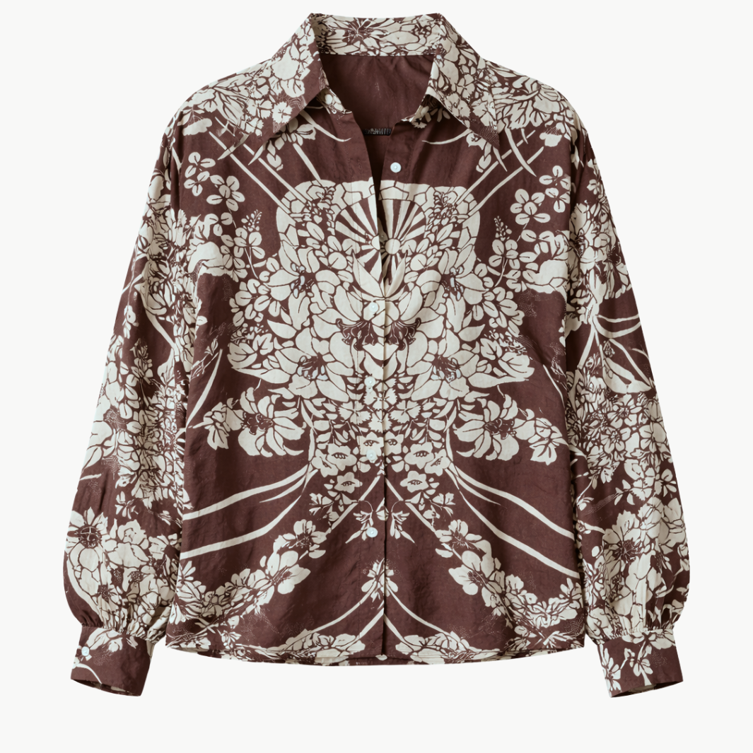 Alix of Bohemia EMERY AUBURN SPOKE SILK SHIRT at Romi Boutique