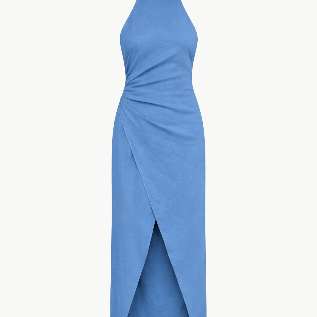 A.L.C Sylvie Linen Midi Halter Dress at Romi Boutique