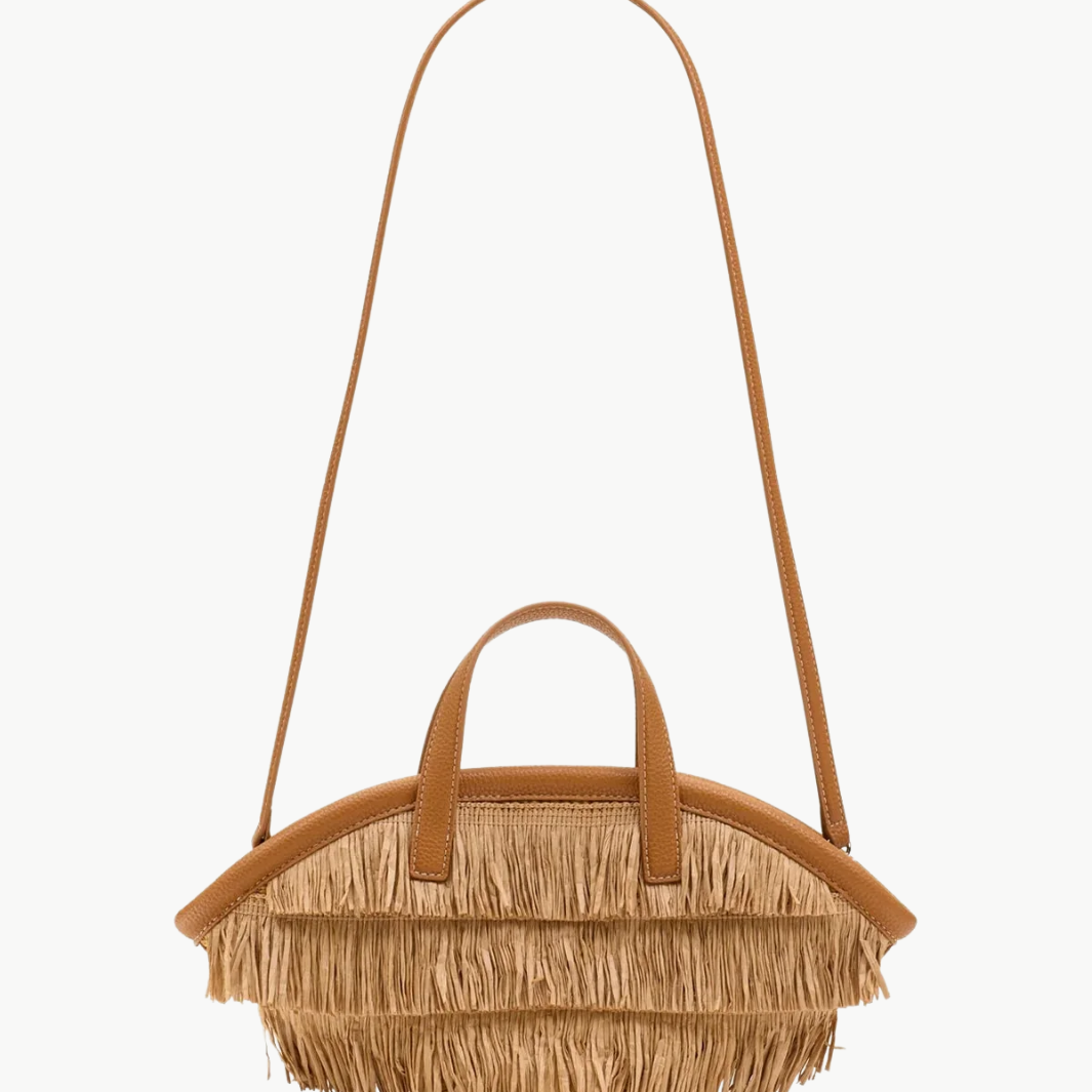 MINI FRINGE MERCADO TOTE IN NATURAL - Romi Boutique